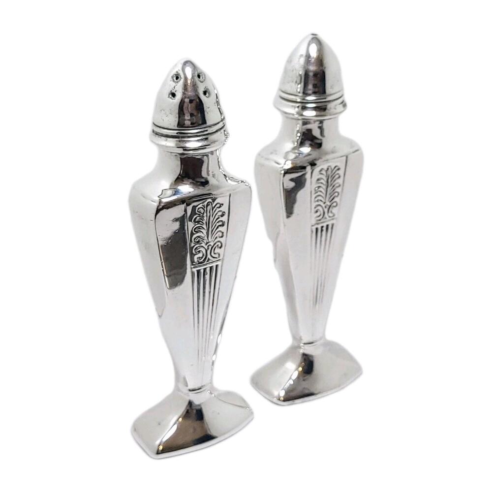 Beauty Vintage Salt Pepper Shaker Viking Set Silver Plated Lead C16 Not For  Use